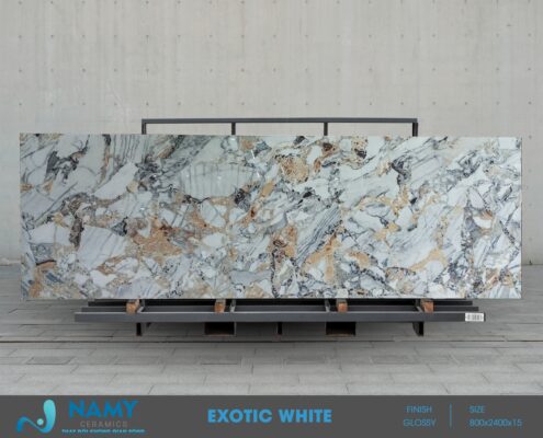 Gạch khổ lớn Exotic White kích thước 800x2400x15mm tại Tổng kho NAMY
